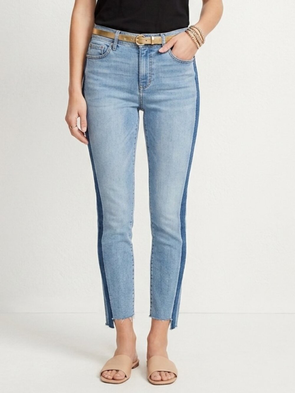 LOFT Modern Skinny Step Raw Hem Tuxedo Jean Size 10 / 30 (J003)